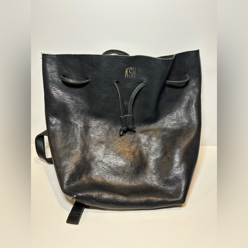 Madewell black leather backpack